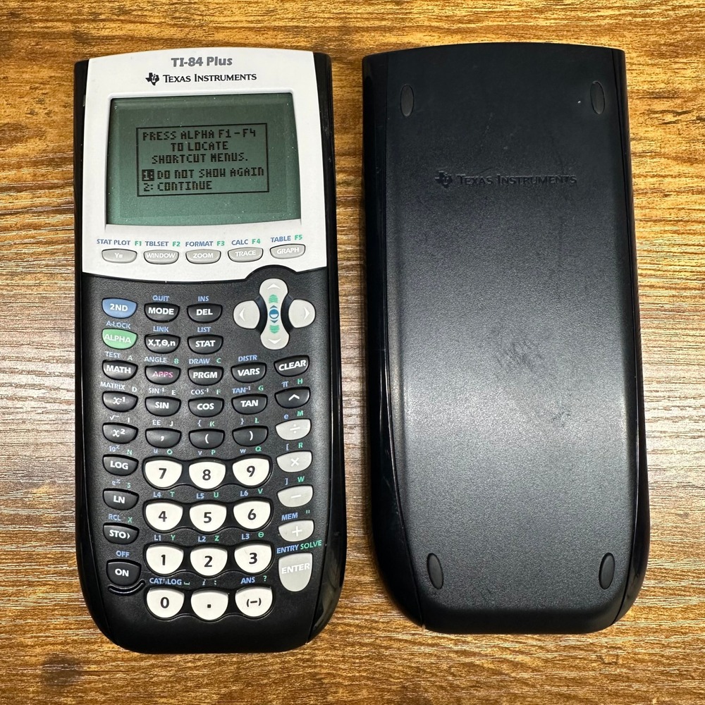 Texas Instruments TI-84 Plus Graphing Calculator with Slide Cover Black WORKS